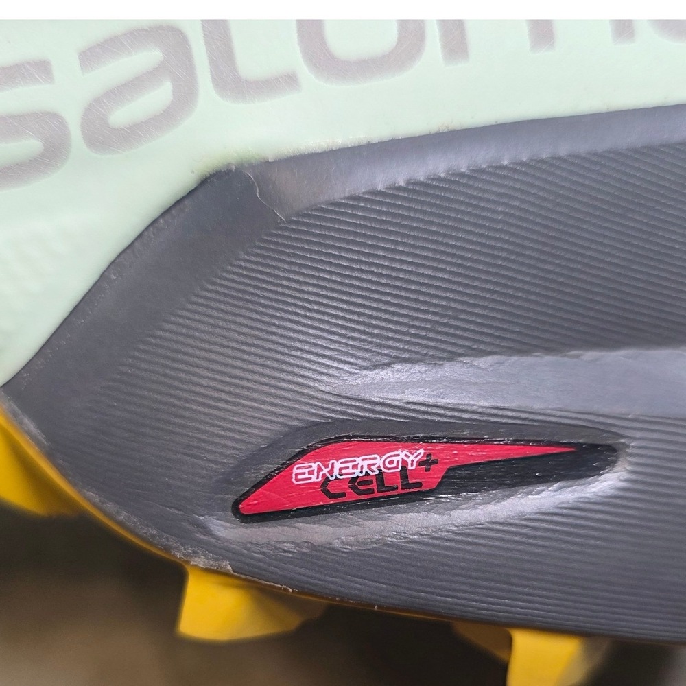 Salomon Trail Running Shoes White Gray Yellow Accent - Picture 5 of 12
